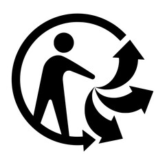 Symbole TRIMAN recyclage et tri sélectif des déchets R1002