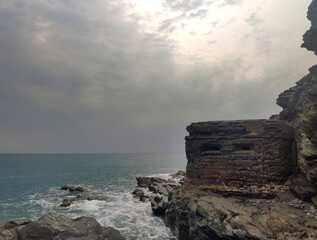 stone building on the shores of the Atlantic Ocean, Gran Canaria, Canary Islands