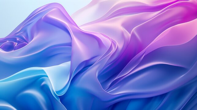 A mesmerizing blend of electric blue, lilac, and violet hues dance across the abstract fabric, evoking a sense of ethereal beauty and dreamy tranquility