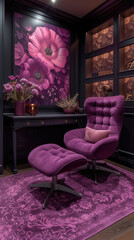 Sophisticated Plum and Black Therapist's Consultation Area