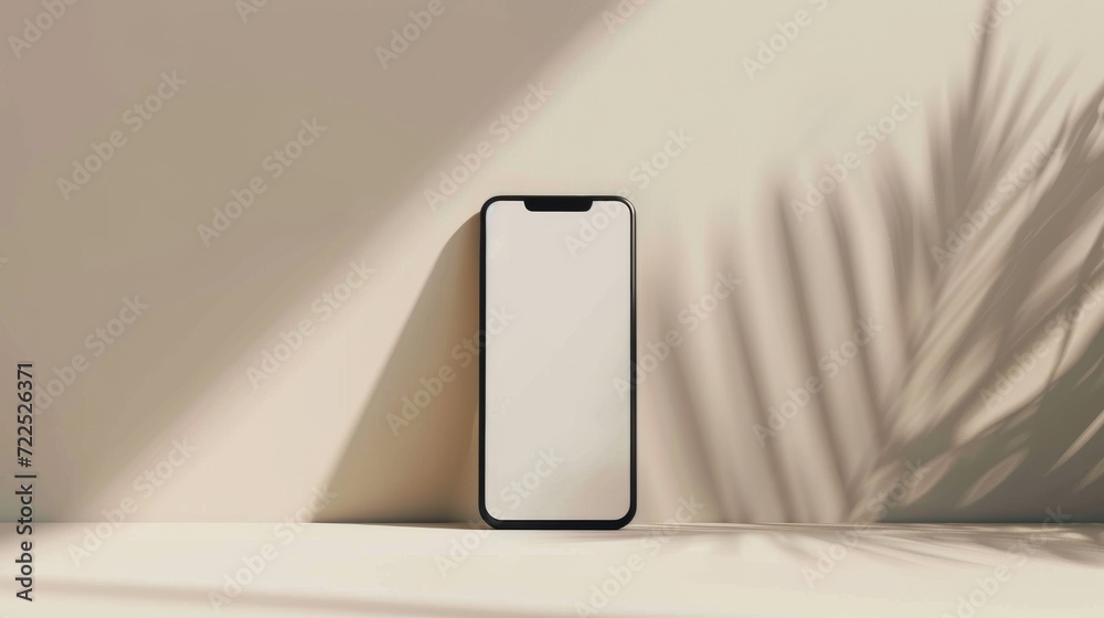 Poster a smartphone lies still against a wall, its blank screen reflecting the emptiness of a disconnected 
