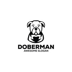 Doberman simple mascot logo design illustration