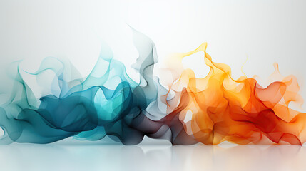 Abstract Art of Colorful Smoke Waves Flowing and Blending Together