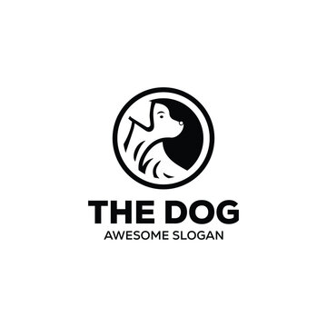 Dog simple mascot logo design illustration