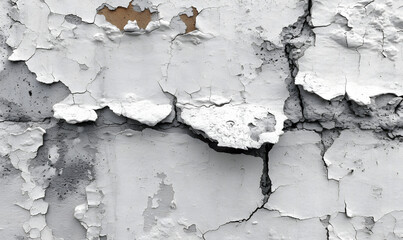 Concrete wall white grey color for background. Old grunge textures with scratches and cracks. White painted cement wall texture. 
