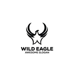 Eagle head mascot illustration logo vector design