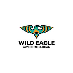 Eagle head mascot illustration logo vector design