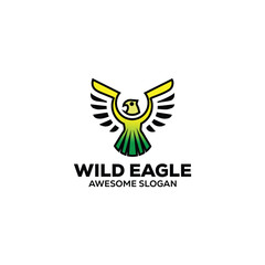 Eagle head mascot illustration logo vector design