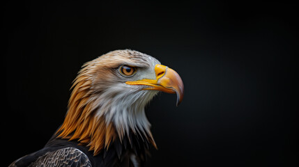 Fototapeta premium Portrait of an eagle on a dark background