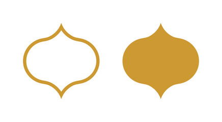 Islamic Frame Set with Gold Color - Flat Design - Editable Vector : Suitable for Islamic Theme and Other Graphic Related Assets.