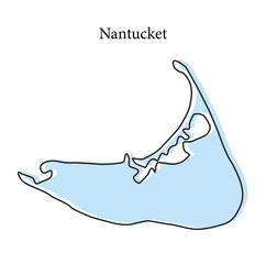 nantucket map, nantucket vector, nantucket outline, nantucket stylized