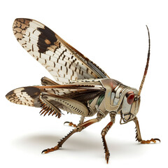locust on a white background - obrazy, fototapety, plakaty