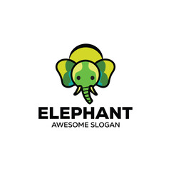 Elephant mascot illustration logo design vector