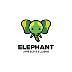Elephant mascot illustration logo design vector