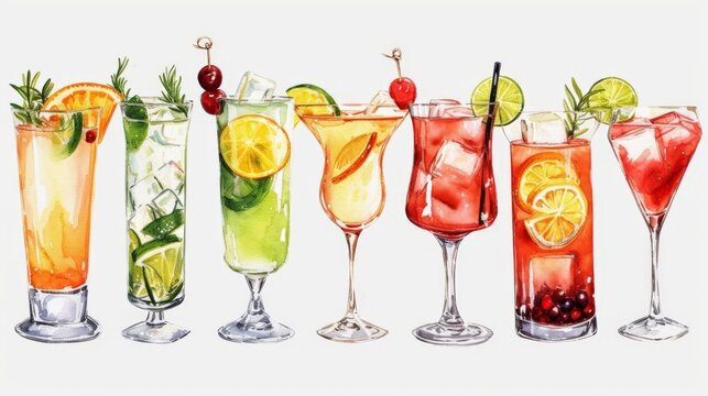 digital painting fabulous line of cocktails 
