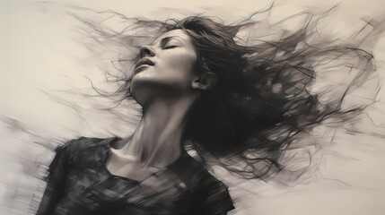 Charcoal sketches capturing the essence of movement and emotion on textured paper