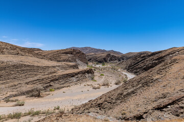 Fototapeta na wymiar View from the Kuiseb Pass into the gorge of the Kuiseb River, Namibia Kopie