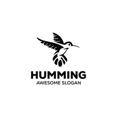 humming bird mascot logo design vector icon illustration