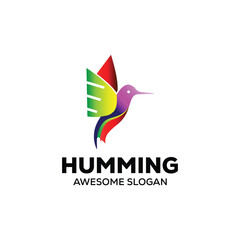 humming bird mascot logo design vector icon illustration