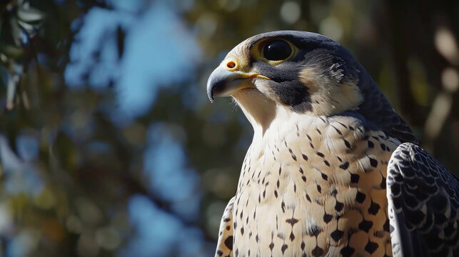 Close up view of bird of prey. This image can be used to depict beauty and majesty of these magnificent creatures