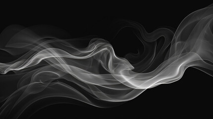 Captivating black and white photo capturing smoke in motion. This versatile image can be used to add touch of mystery or drama to various projects