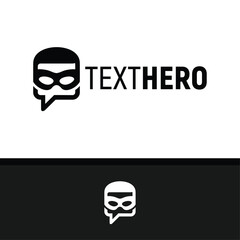 Hero Chat Logo Design. Simple and Modern. Vector illustration