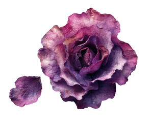 Obraz premium Top view of rose flower isolated on transparent background