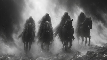 The four horsemen of the apocalypse - Armageddon - end of world - revelations - prophecy. - prepping