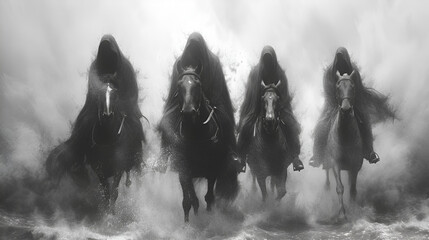 The four horsemen of the apocalypse - Armageddon - end of world - revelations - prophecy. - prepping - obrazy, fototapety, plakaty