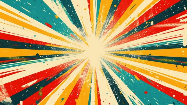 Exploding star burst texture japanese radius cartoon pattern abstract background