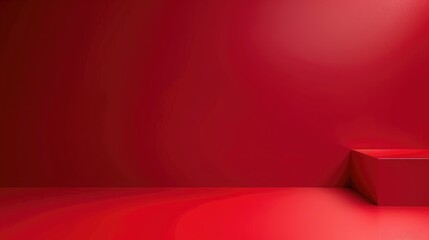 Obraz premium Red studio gradient background for product placement or website. Copy Space, horizontal composition.