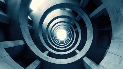 Abstract Futuristic Architecture Circular Concentric Background. Wave Outdoor Structures. Minimal Futuristic Technology Design