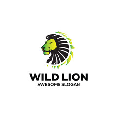 vector lion mascot illustration logo design
