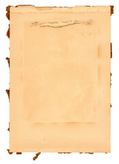 Klebereste alter Karton Pappkarton Rückseite vergilbt gealtert und mit Flecken und sichtbaren Rändern