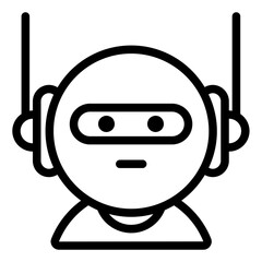 Robot Line Icon Design Vector