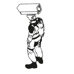 Isometric Black and White Charakter