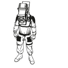 Isometric Black and White Charakter