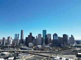 Obraz premium Houston skyline drone
