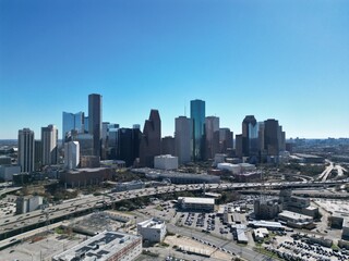 Naklejka na ściany i meble Houston skyline drone