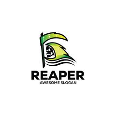 reaper simple mascot logo design illustration