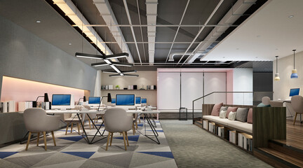 3d render of office interior