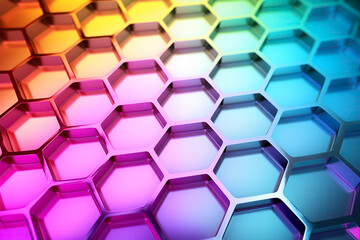 Vibrant Honeycomb Gradient Pattern Background