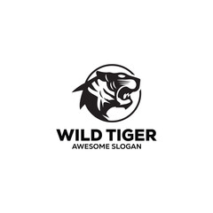 tiger head mascot illustration logo design