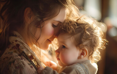 portrait of a mother and her baby