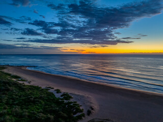 Summer sunrise at the seaside lagoon