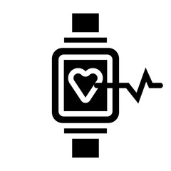 Fitness Tracker Solid Icon Design Vector