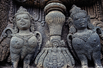 Stone Figure in the Prambanan Hindu Temple in Indonesia