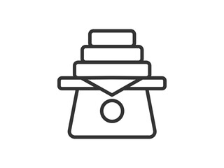 ひな祭りの、菱餅のアイコン（線画）のイラスト