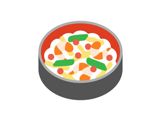 ひな祭りの、ちらし寿司のアイコンのイラスト