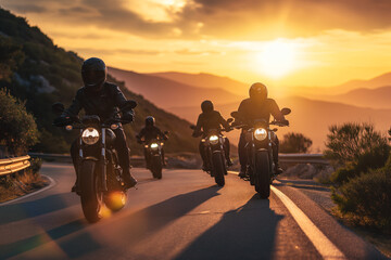Group of People Riding Motorcycles Down a Road